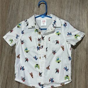Marvel Kids White Shirt with Superhero Pattern